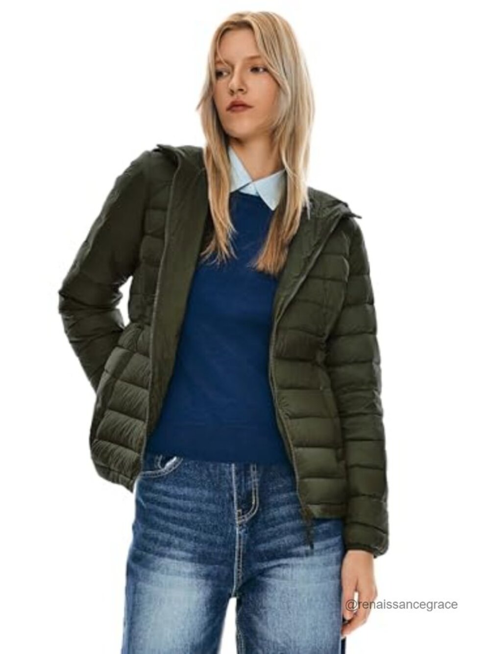 Lightweight Packable Down Puffer Jacket Hooded Short Women's Coat